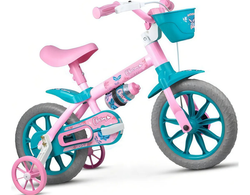 Bicicleta Infantil Aro 12 Rosa Cestinha